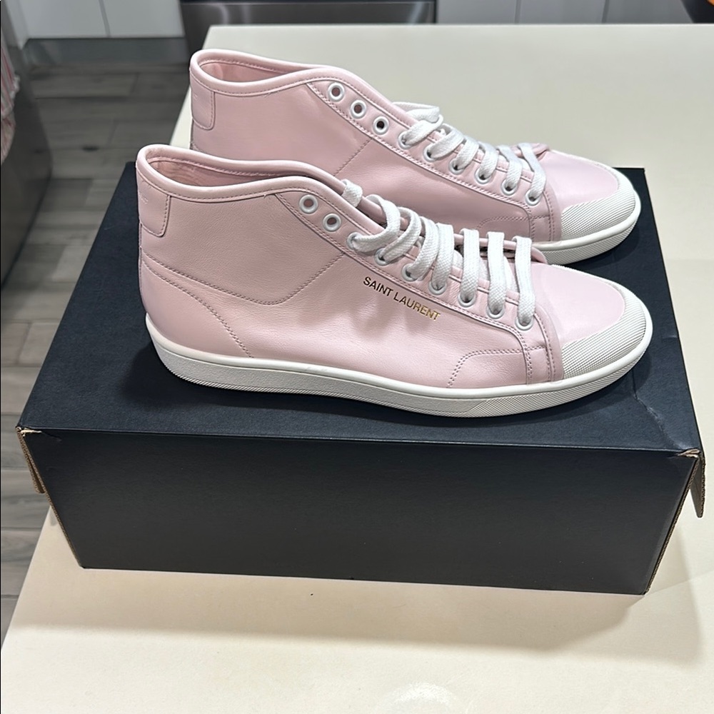 Saint Laurent Pink High-Top Sneakers